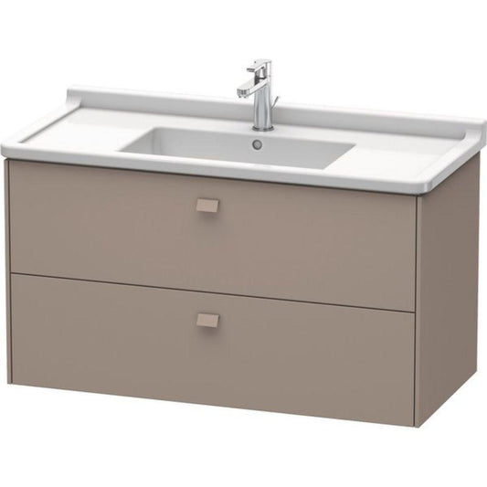 Duravit Brioso BR41430 40" x 22" x 18" Two Drawer Wall-Mount Vanity Unit in Basalt Matt