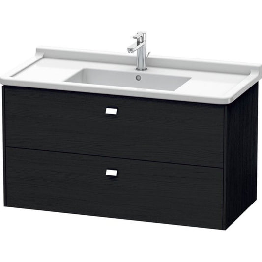 Duravit Brioso BR41430 40" x 22" x 18" Two Drawer Wall-Mount Vanity Unit in Black Oak and Chrome Handle