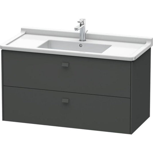 Duravit Brioso BR41430 40" x 22" x 18" Two Drawer Wall-Mount Vanity Unit in Graphite Matt