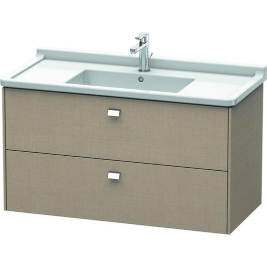 Duravit Brioso BR41430 40" x 22" x 18" Two Drawer Wall-Mount Vanity Unit in Linen and Chrome Handle