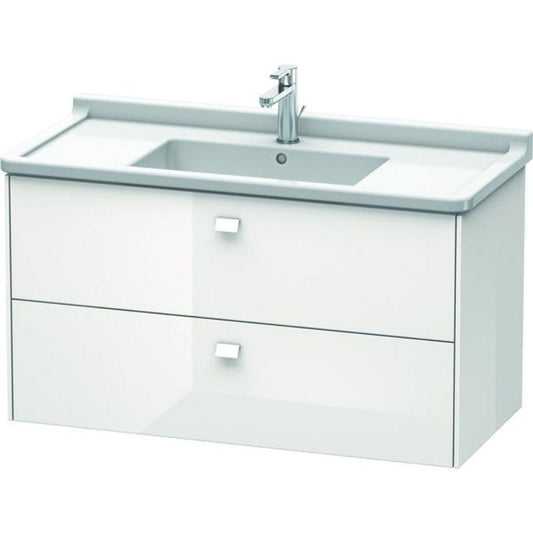 Duravit Brioso BR41430 40" x 22" x 18" Two Drawer Wall-Mount Vanity Unit in White High Gloss