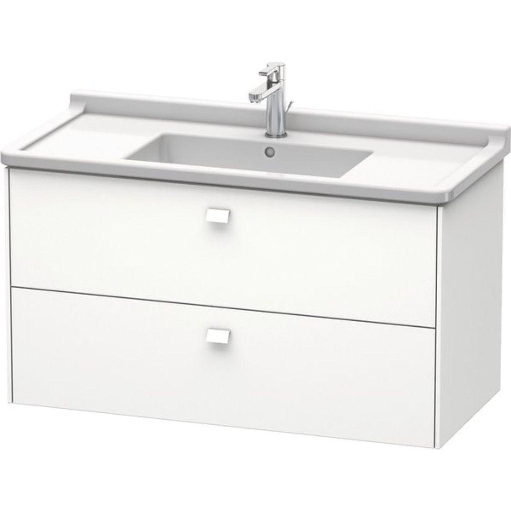 Duravit Brioso BR41430 40" x 22" x 18" Two Drawer Wall-Mount Vanity Unit in White Matt