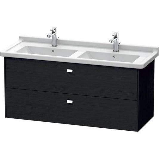 Duravit Brioso BR41440 48" x 22" x 18" Two Drawer Wall-Mount Vanity Unit in Black Oak and Chrome Handle