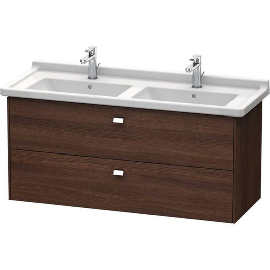 Duravit Brioso BR41440 48" x 22" x 18" Two Drawer Wall-Mount Vanity Unit in Chestnut Dark and Chrome Handle