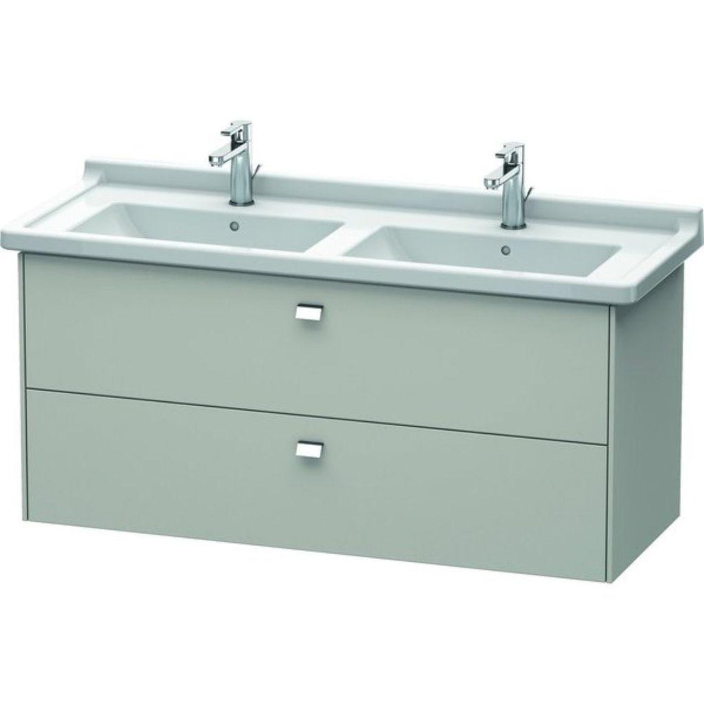 Duravit Brioso BR41440 48" x 22" x 18" Two Drawer Wall-Mount Vanity Unit in Concrete Grey Matt and Chrome Handle