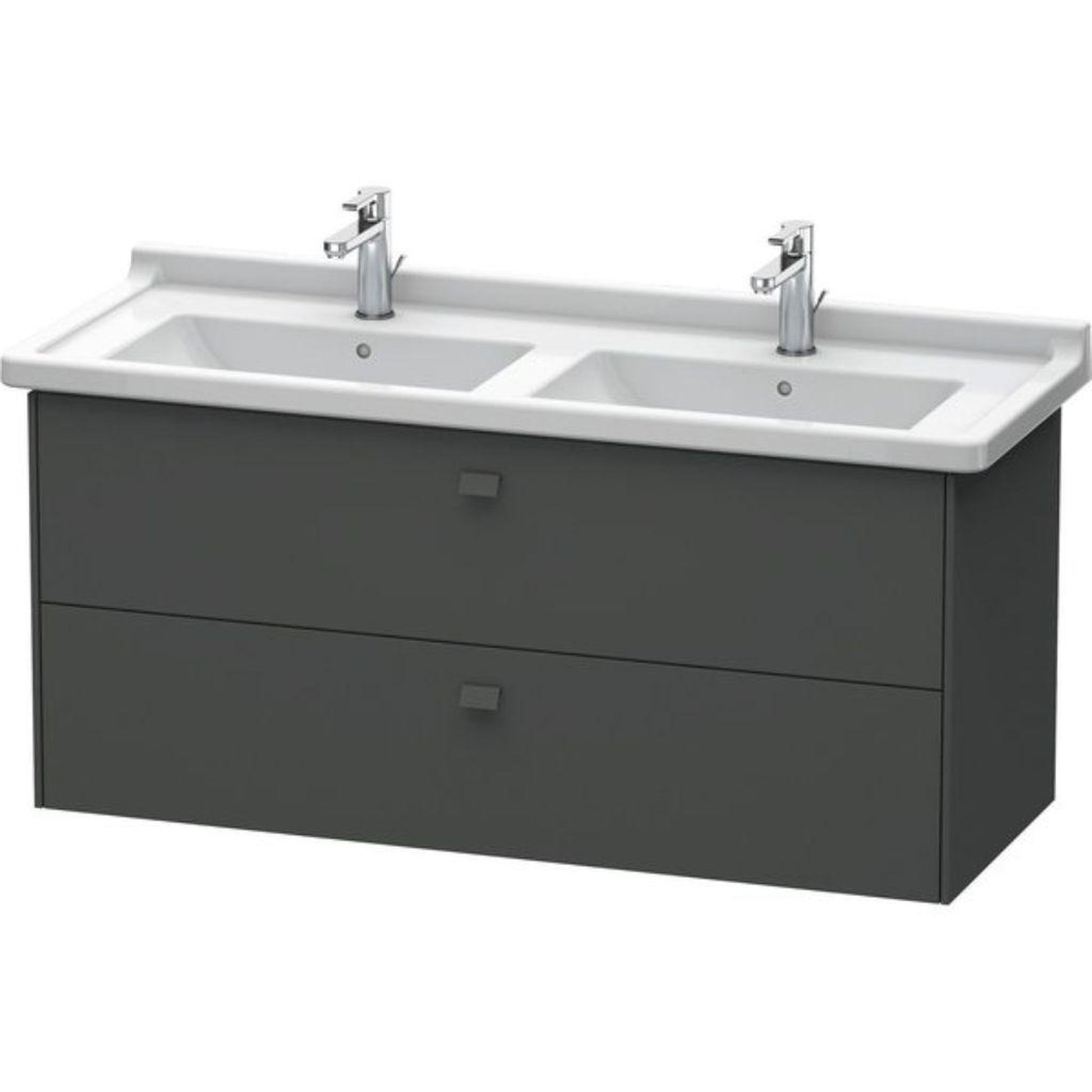 Duravit Brioso BR41440 48" x 22" x 18" Two Drawer Wall-Mount Vanity Unit in Graphite Matt