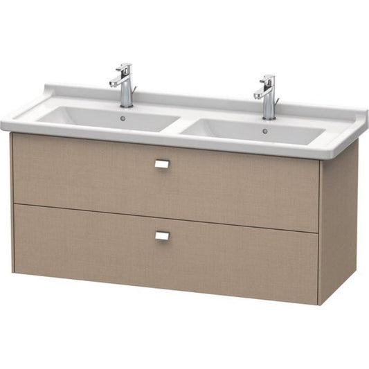 Duravit Brioso BR41440 48" x 22" x 18" Two Drawer Wall-Mount Vanity Unit in Linen and Chrome Handle