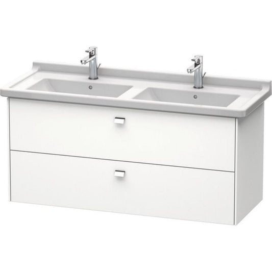 Duravit Brioso BR41440 48" x 22" x 18" Two Drawer Wall-Mount Vanity Unit in White Matt and Chrome Handle
