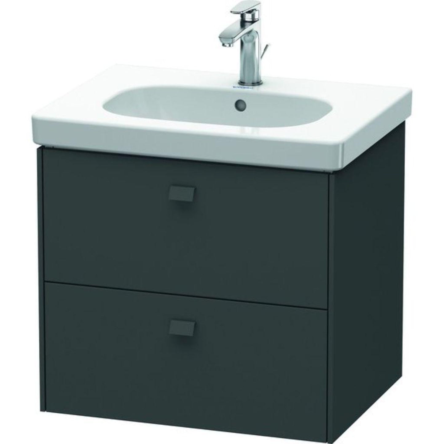 Duravit Brioso BR41450 24" x 22" x 18" Two Drawer Wall-Mount Vanity Unit in Graphite Matt