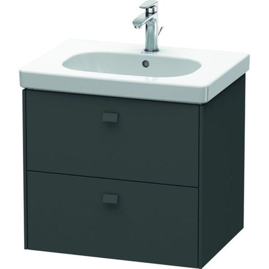 Duravit Brioso BR41450 24" x 22" x 18" Two Drawer Wall-Mount Vanity Unit in Graphite Matt