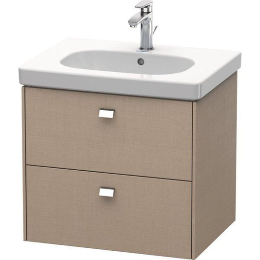 Duravit Brioso BR41450 24" x 22" x 18" Two Drawer Wall-Mount Vanity Unit in Linen and Chrome Handle