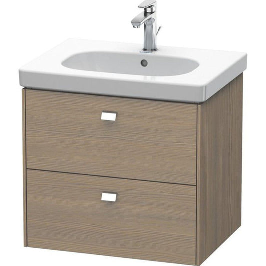 Duravit Brioso BR41450 24" x 22" x 18" Two Drawer Wall-Mount Vanity Unit in Oak Terra and Chrome Handle