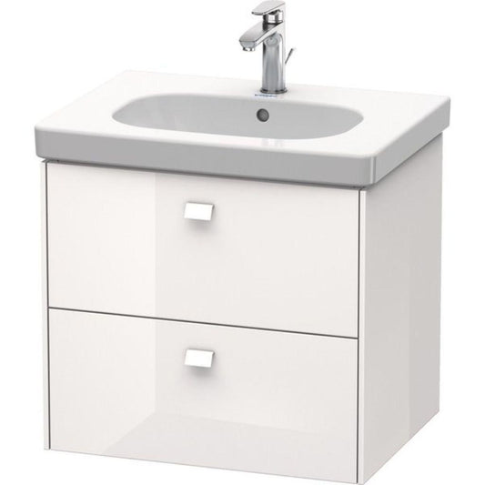 Duravit Brioso BR41450 24" x 22" x 18" Two Drawer Wall-Mount Vanity Unit in White High Gloss