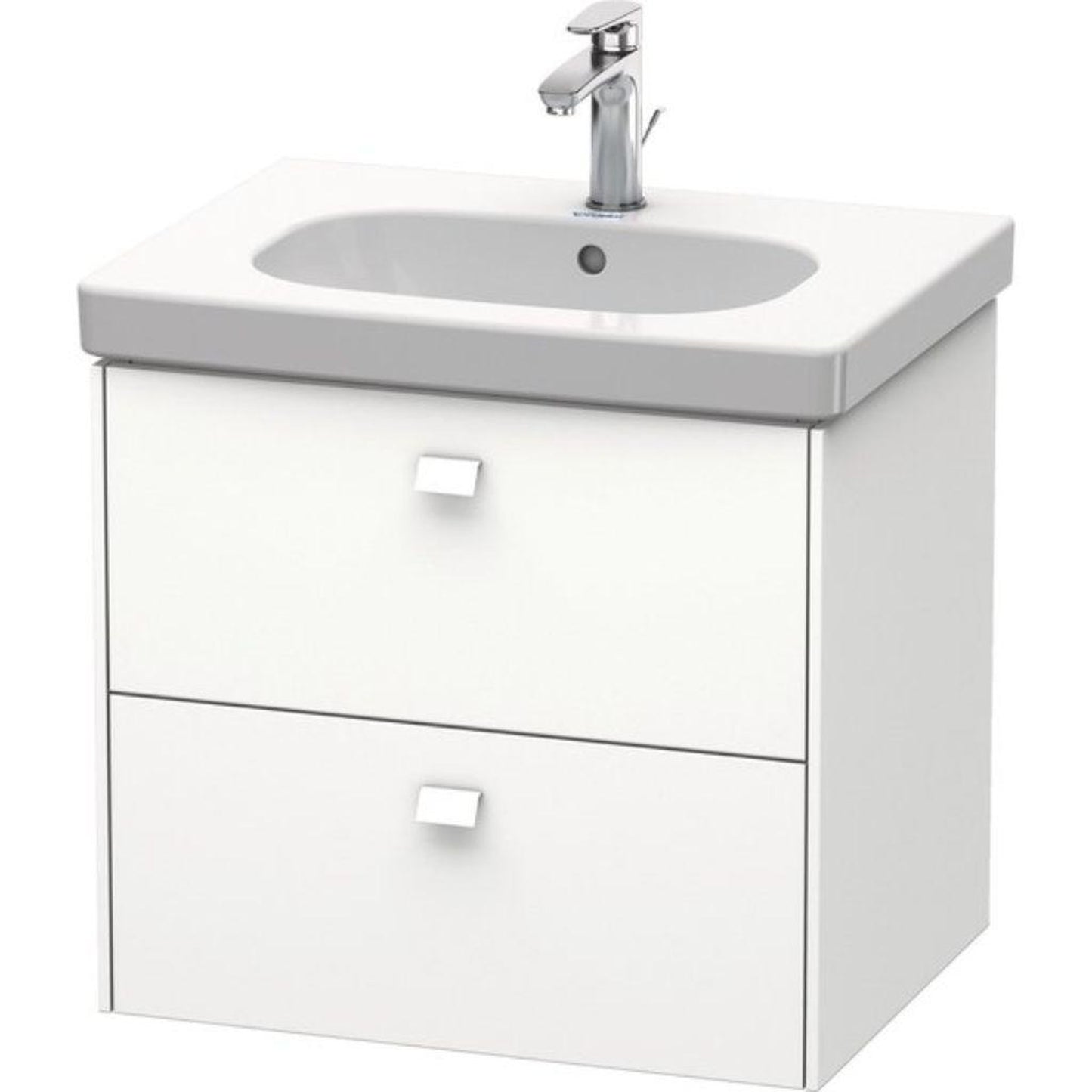 Duravit Brioso BR41450 24" x 22" x 18" Two Drawer Wall-Mount Vanity Unit in White Matt