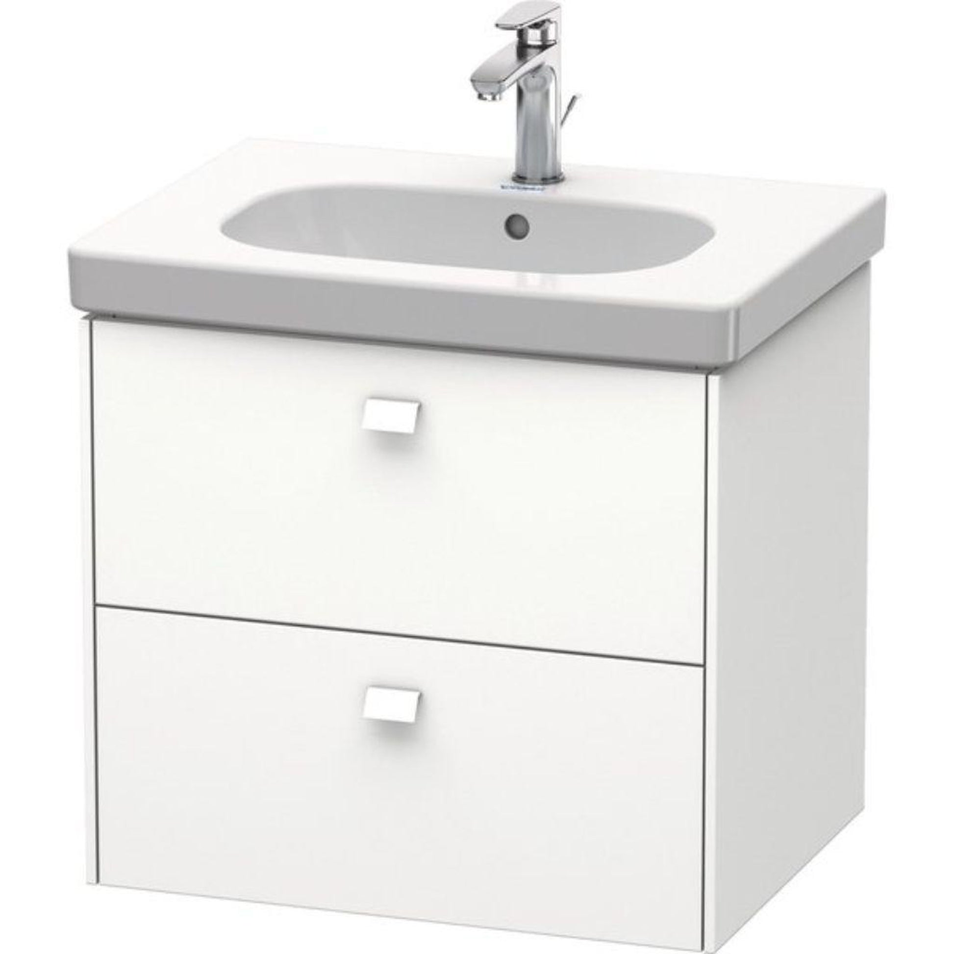 Duravit Brioso BR41450 24" x 22" x 18" Two Drawer Wall-Mount Vanity Unit in White Matt