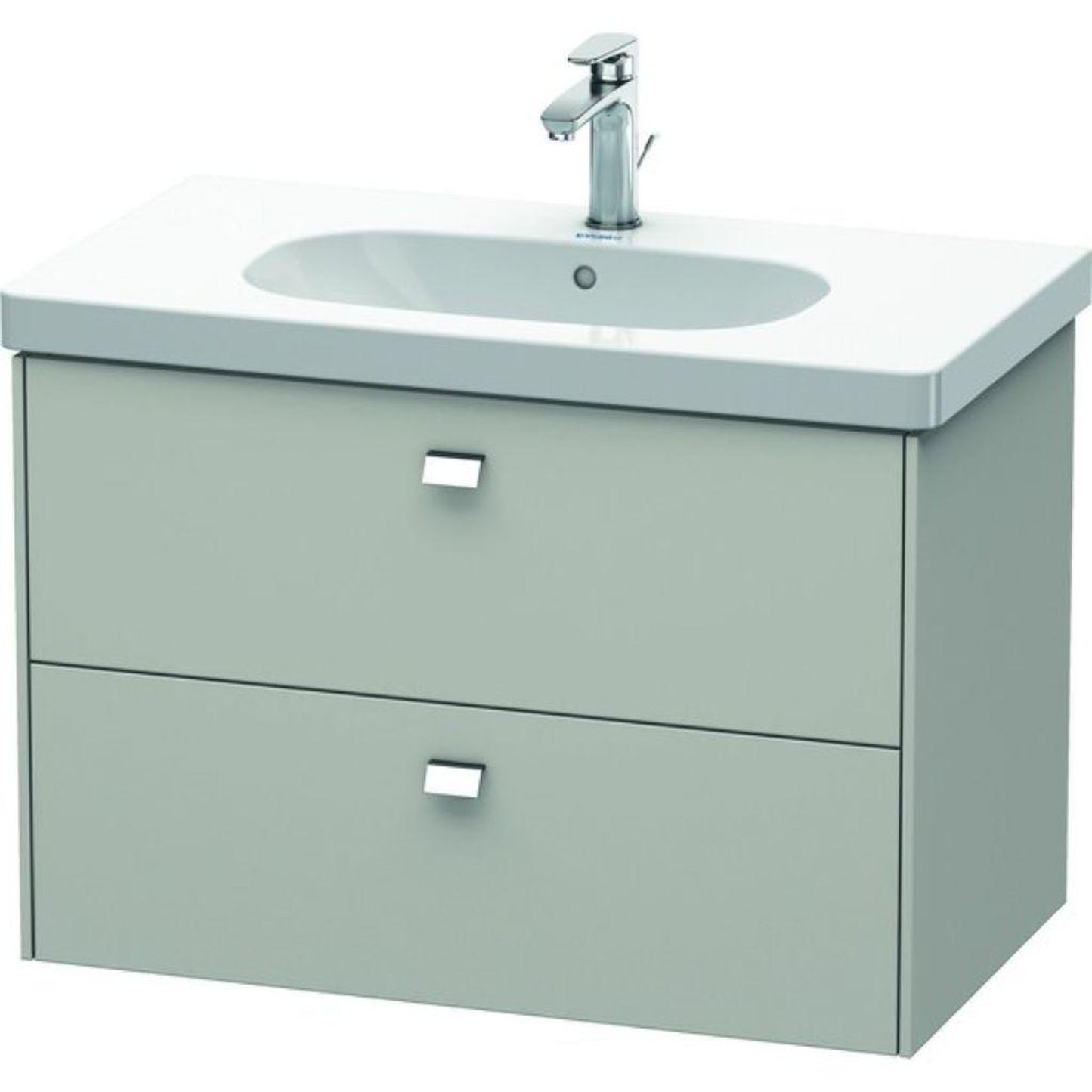 Duravit Brioso BR41460 32" x 22" x 18" Two Drawer Wall-Mount Vanity Unit in Concrete Grey Matt and Chrome Handle