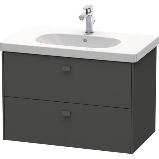 Duravit Brioso BR41460 32" x 22" x 18" Two Drawer Wall-Mount Vanity Unit in Graphite Matt
