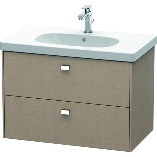 Duravit Brioso BR41460 32" x 22" x 18" Two Drawer Wall-Mount Vanity Unit in Linen and Chrome Handle