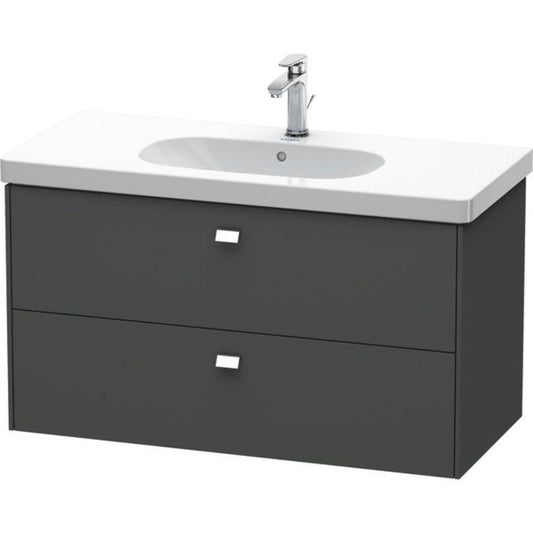 Duravit Brioso BR41470 40" x 22" x 18" Two Drawer Wall-Mount Vanity Unit in Graphite Matt and Chrome Handle