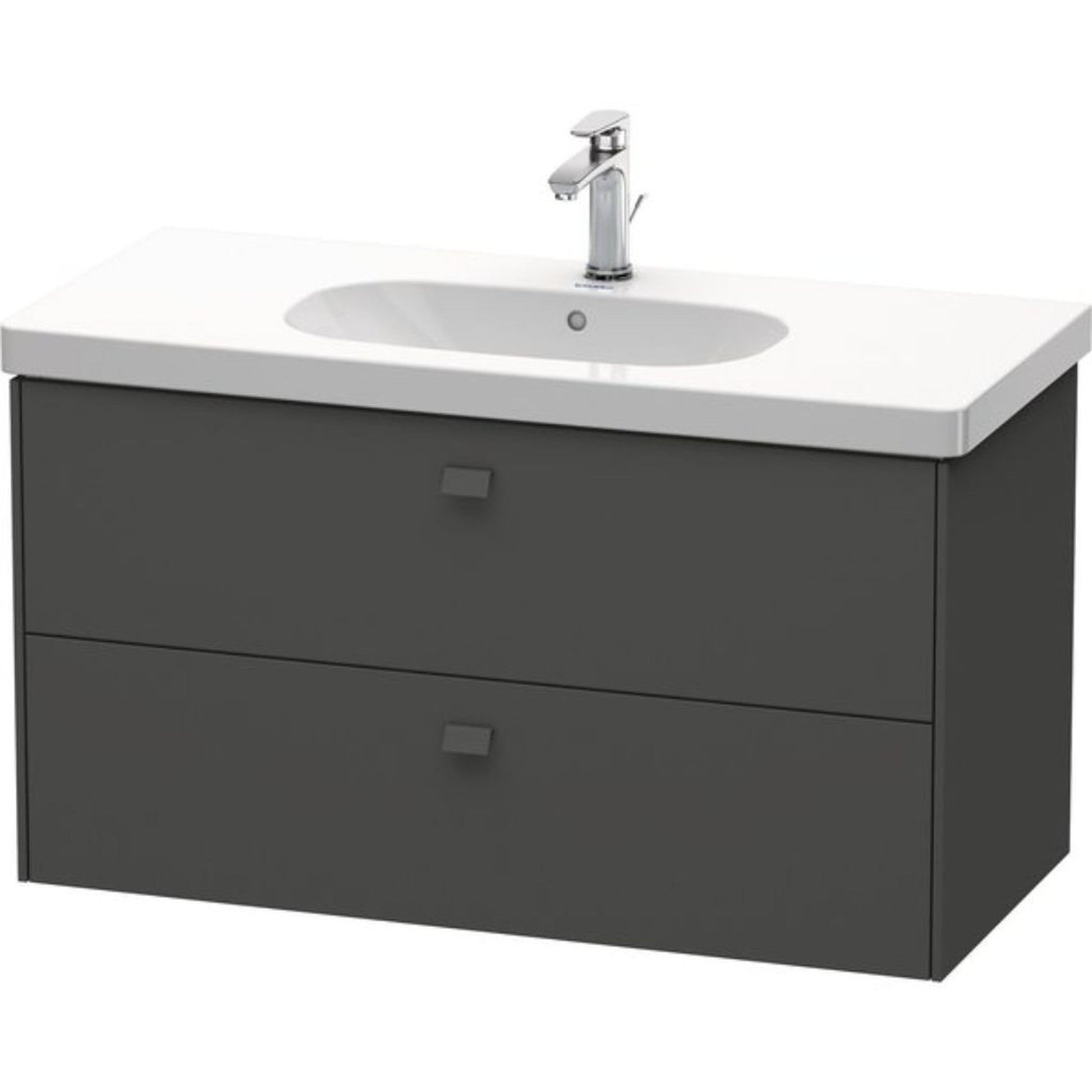 Duravit Brioso BR41470 40" x 22" x 18" Two Drawer Wall-Mount Vanity Unit in Graphite Matt