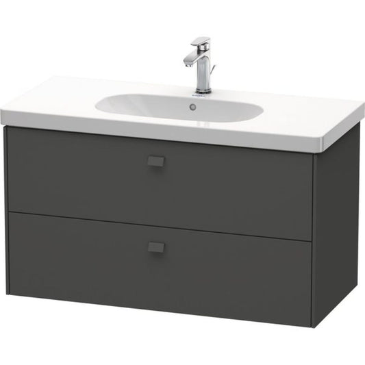 Duravit Brioso BR41470 40" x 22" x 18" Two Drawer Wall-Mount Vanity Unit in Graphite Matt