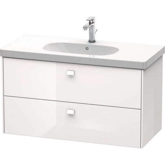 Duravit Brioso BR41470 40" x 22" x 18" Two Drawer Wall-Mount Vanity Unit in White High Gloss