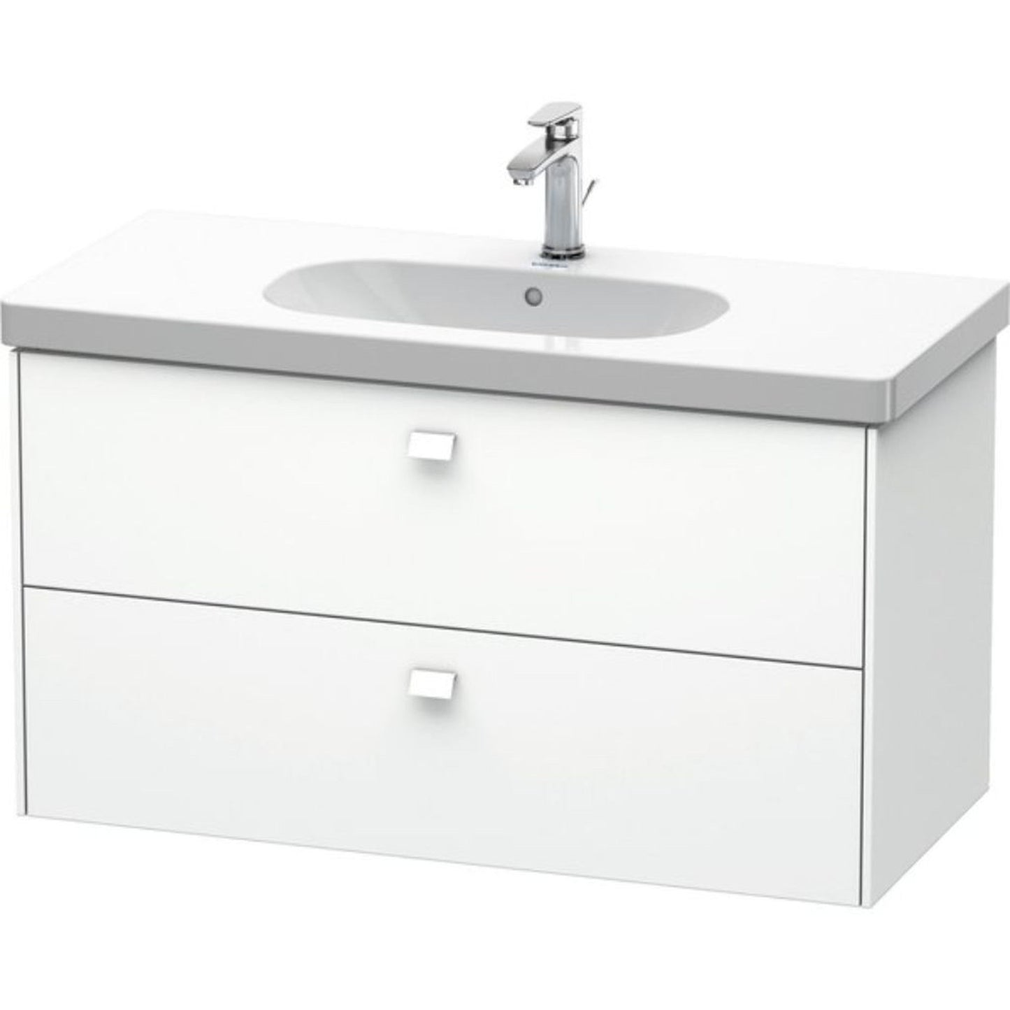 Duravit Brioso BR41470 40" x 22" x 18" Two Drawer Wall-Mount Vanity Unit in White Matt