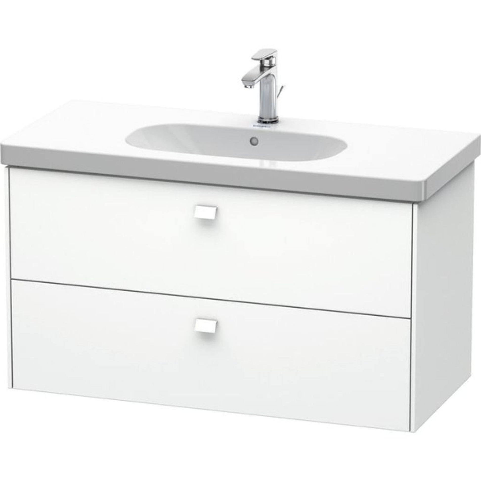 Duravit Brioso BR41470 40" x 22" x 18" Two Drawer Wall-Mount Vanity Unit in White Matt
