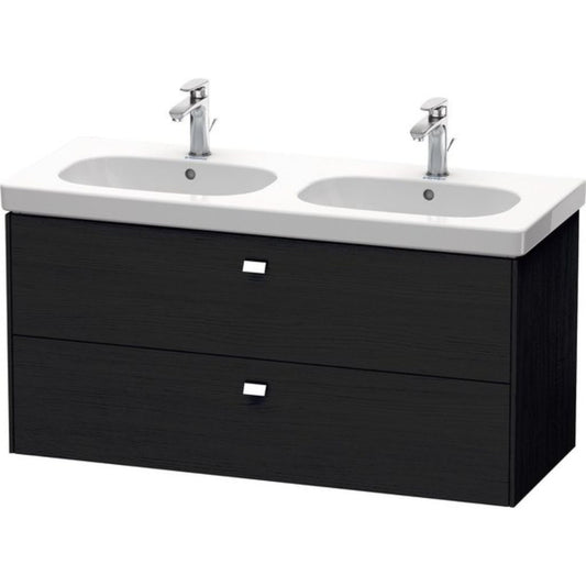 Duravit Brioso BR41480 46" x 22" x 18" Two Drawer Wall-Mount Vanity Unit in Black Oak and Chrome Handle