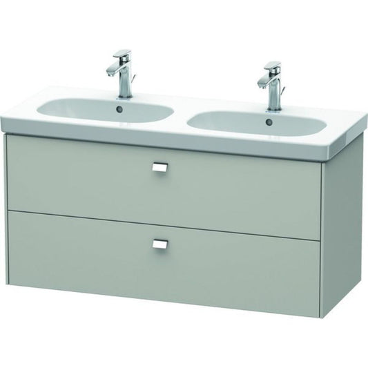 Duravit Brioso BR41480 46" x 22" x 18" Two Drawer Wall-Mount Vanity Unit in Concrete Grey Matt and Chrome Handle