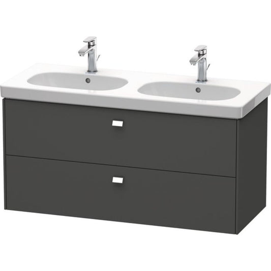 Duravit Brioso BR41480 46" x 22" x 18" Two Drawer Wall-Mount Vanity Unit in Graphite Matt and Chrome Handle