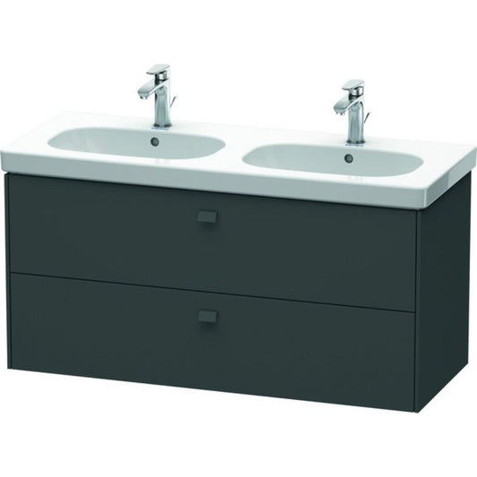 Duravit Brioso BR41480 46" x 22" x 18" Two Drawer Wall-Mount Vanity Unit in Graphite Matt