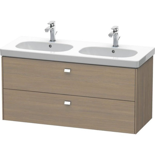 Duravit Brioso BR41480 46" x 22" x 18" Two Drawer Wall-Mount Vanity Unit in Oak Terra and Chrome Handle