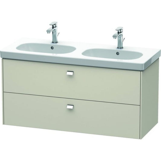 Duravit Brioso BR41480 46" x 22" x 18" Two Drawer Wall-Mount Vanity Unit in Taupe and Chrome Handle