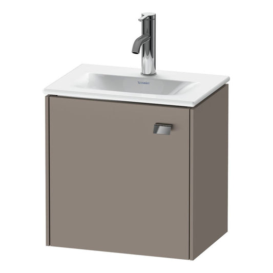 Duravit Brioso BR4208 17" x 17" x 12" Wall-Mount Vanity Unit With Left Hinge One Door Cabinet in Basalt Matt and Chrome Handle