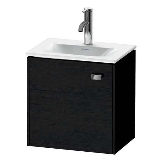 Duravit Brioso BR4208 17" x 17" x 12" Wall-Mount Vanity Unit With Left Hinge One Door Cabinet in Black Oak and Chrome Handle