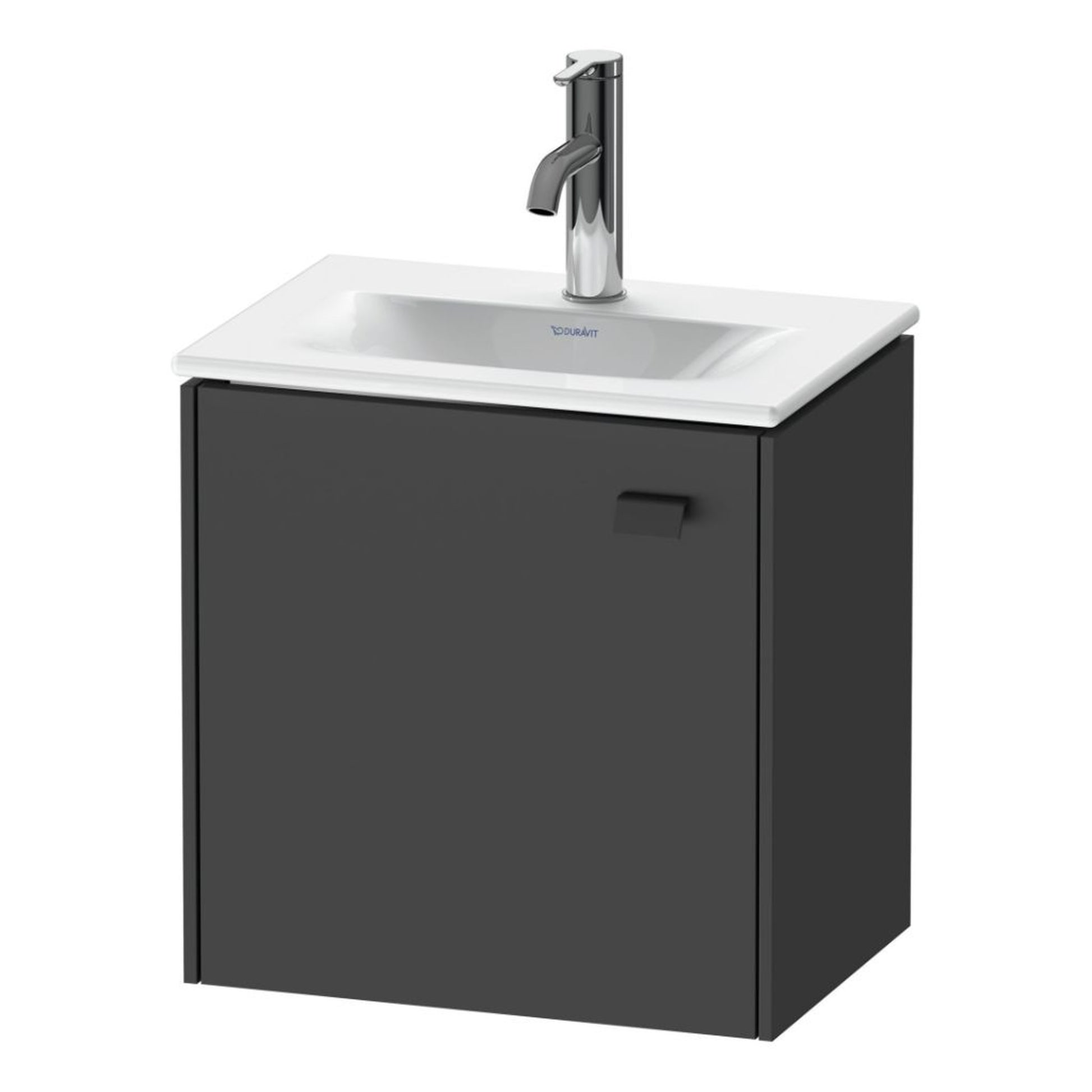 Duravit Brioso BR4208 17" x 17" x 12" Wall-Mount Vanity Unit With Left Hinge One Door Cabinet in Graphite Matt