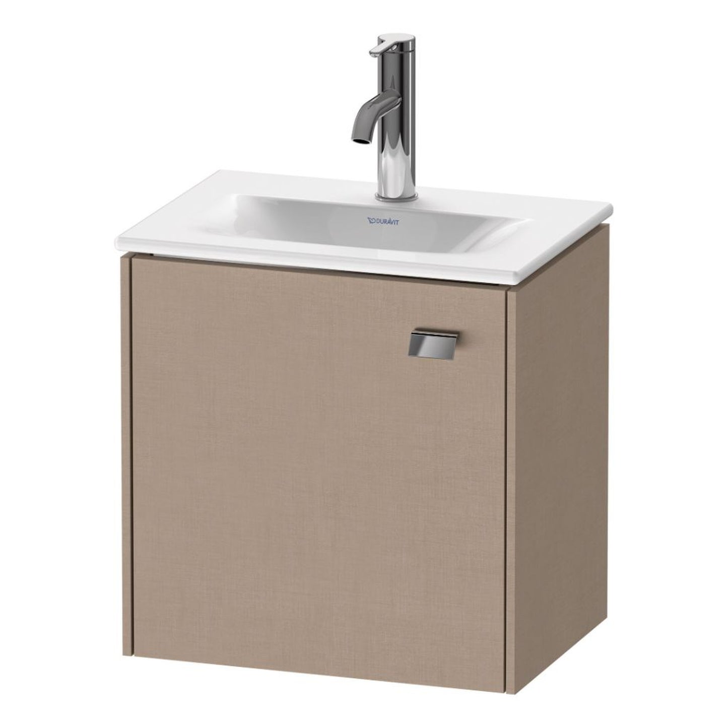 Duravit Brioso BR4208 17" x 17" x 12" Wall-Mount Vanity Unit With Left Hinge One Door Cabinet in Linen and Chrome Handle