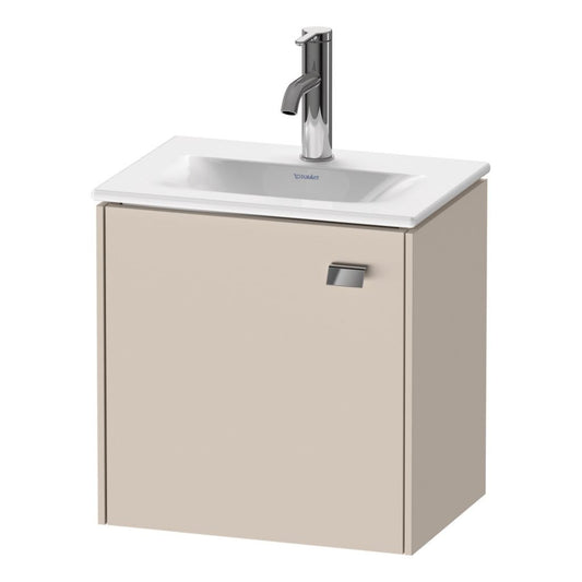 Duravit Brioso BR4208 17" x 17" x 12" Wall-Mount Vanity Unit With Left Hinge One Door Cabinet in Taupe and Chrome Handle