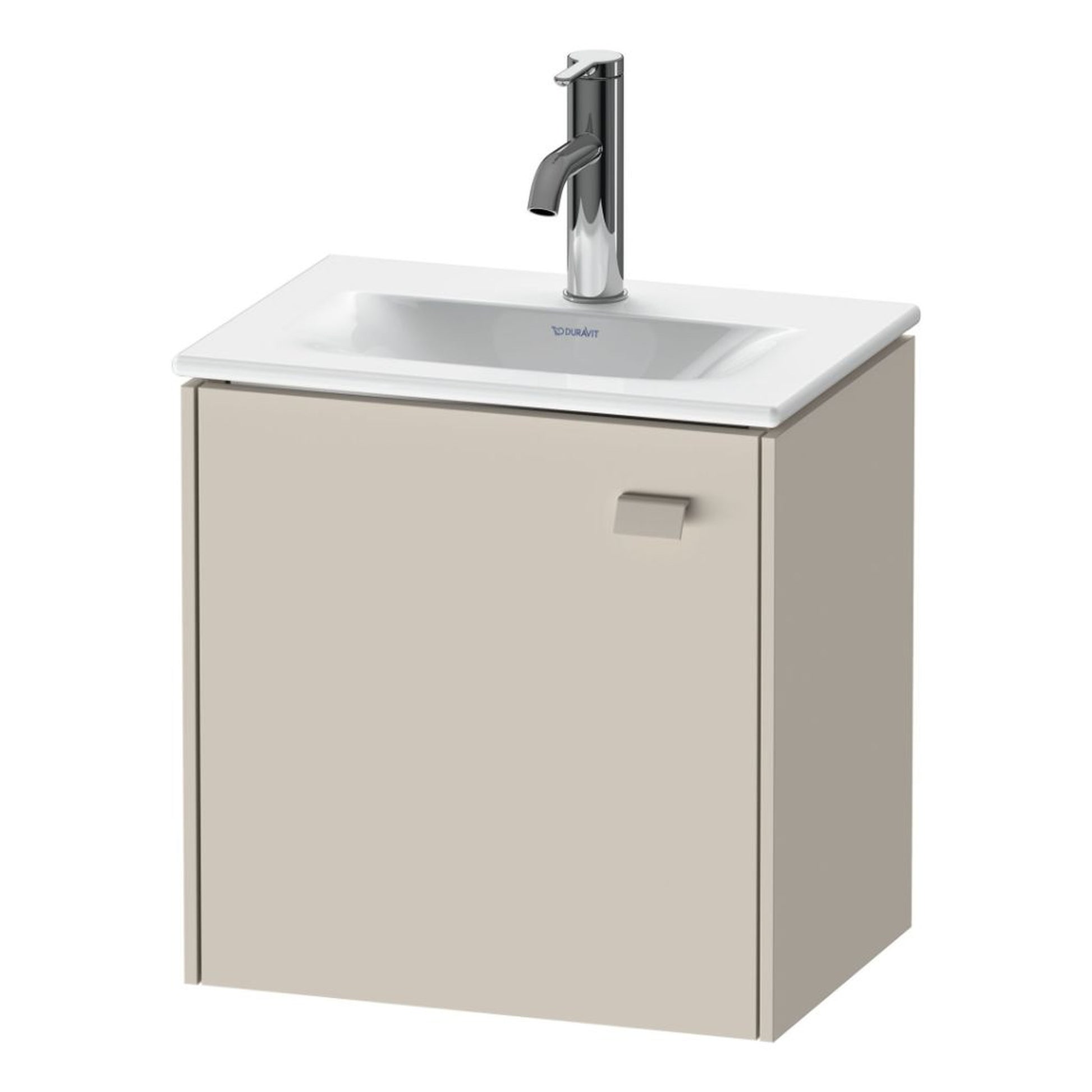 Duravit Brioso BR4208 17" x 17" x 12" Wall-Mount Vanity Unit With Left Hinge One Door Cabinet in Taupe