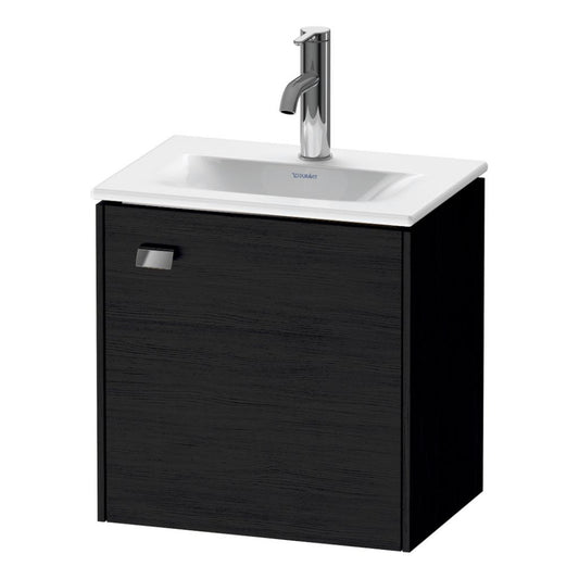 Duravit Brioso BR4208 17" x 17" x 12" Wall-Mount Vanity Unit With Right Hinge One Door Cabinet in Black Oak and Chrome Handle