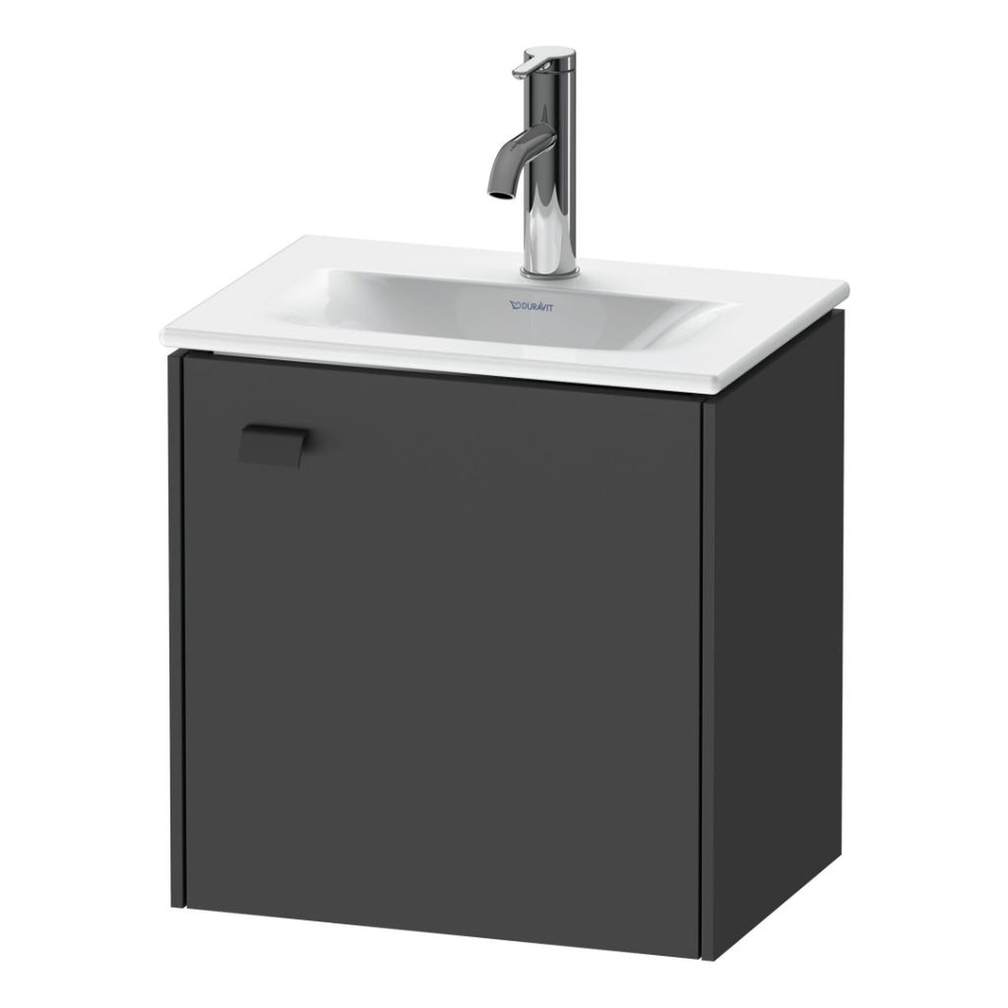 Duravit Brioso BR4208 17" x 17" x 12" Wall-Mount Vanity Unit With Right Hinge One Door Cabinet in Graphite Matt