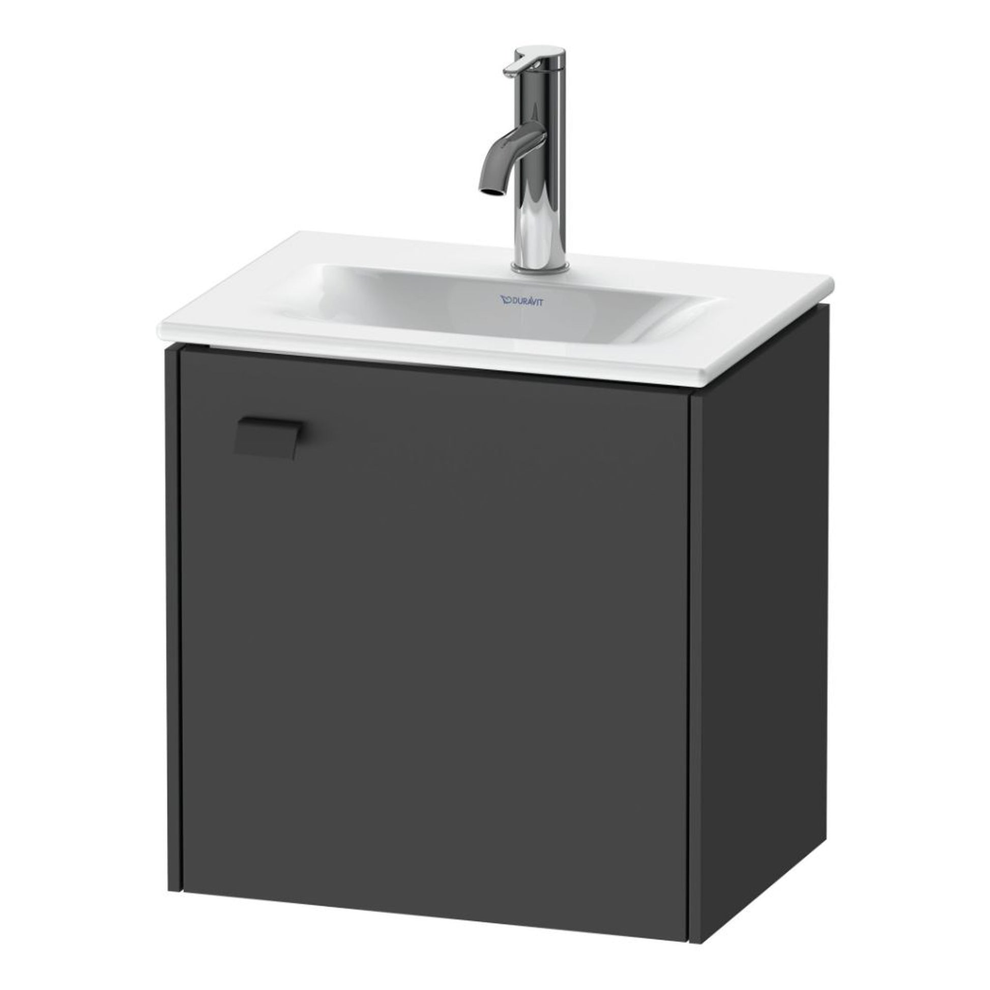 Duravit Brioso BR4208 17" x 17" x 12" Wall-Mount Vanity Unit With Right Hinge One Door Cabinet in Graphite Matt