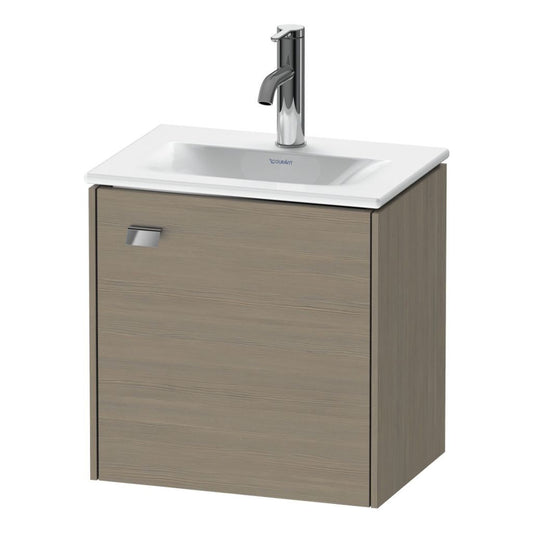 Duravit Brioso BR4208 17" x 17" x 12" Wall-Mount Vanity Unit With Right Hinge One Door Cabinet in Oak Terra and Chrome Handle