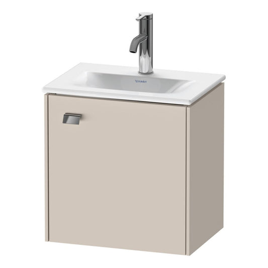 Duravit Brioso BR4208 17" x 17" x 12" Wall-Mount Vanity Unit With Right Hinge One Door Cabinet in Taupe and Chrome Handle