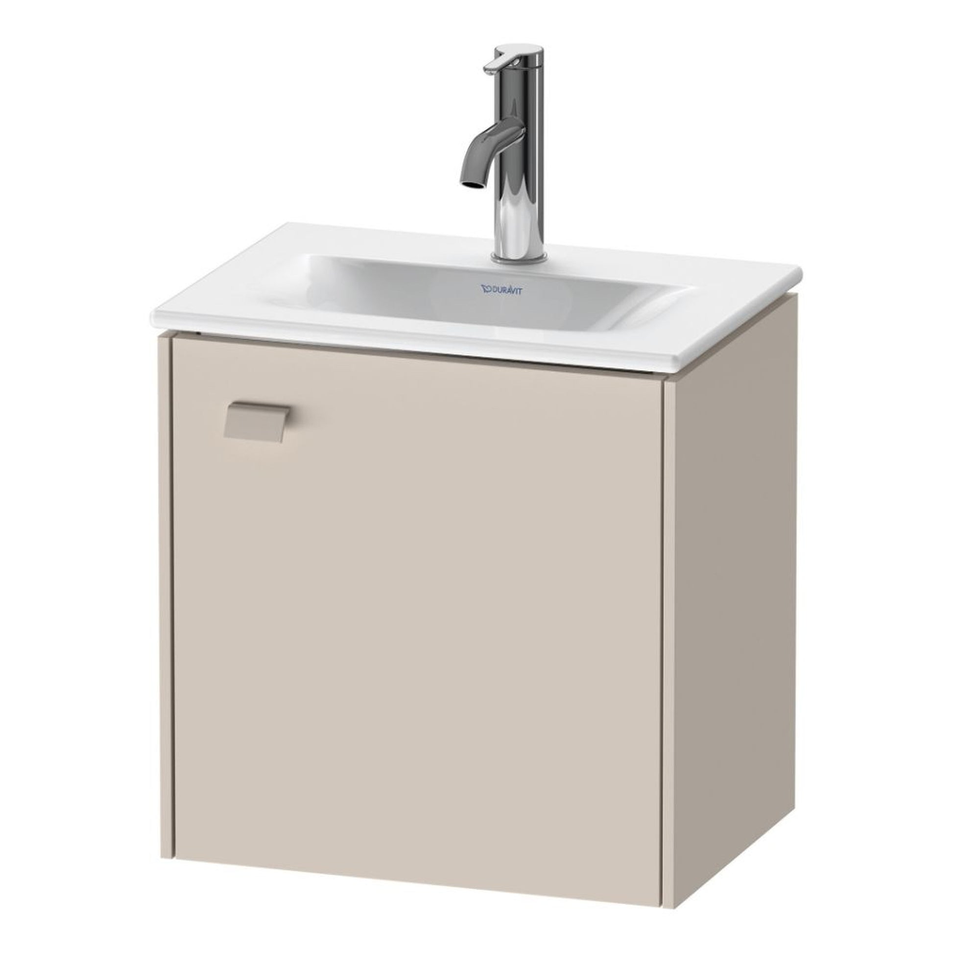 Duravit Brioso BR4208 17" x 17" x 12" Wall-Mount Vanity Unit With Right Hinge One Door Cabinet in Taupe