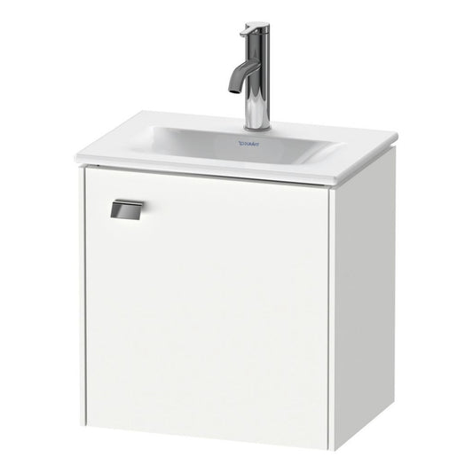 Duravit Brioso BR4208 17" x 17" x 12" Wall-Mount Vanity Unit With Right Hinge One Door Cabinet in White Matt and Chrome Handle