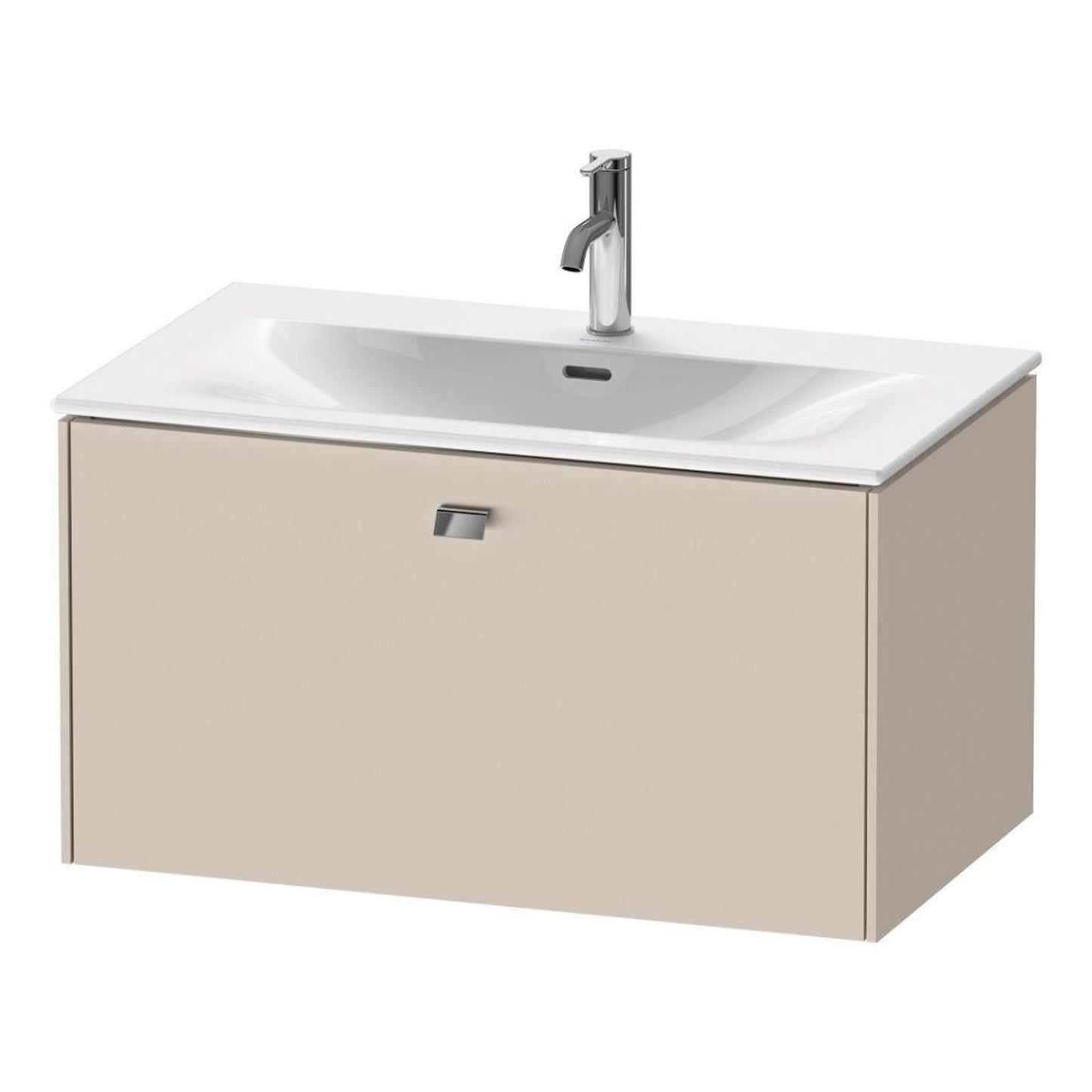 Duravit Brioso BR42120 32" x 17" x 19" One Drawer Wall-Mount Vanity Unit in Taupe and Chrome Handle