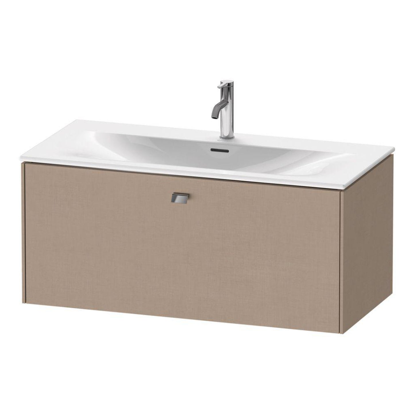 Duravit Brioso BR42130 40" x 17" x 19" One Drawer Wall-Mount Vanity Unit in Linen and Chrome Handle