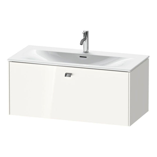 Duravit Brioso BR42130 40" x 17" x 19" One Drawer Wall-Mount Vanity Unit in White High Gloss and Chrome Handle